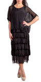 Scoop Neck Maxi Ruffle Dress