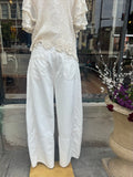 Grommet Waist Patched Wide Leg