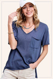 Front Pocket Short Sleeve Top