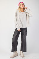 Flower patch terry pullover