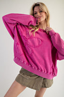 Flower patch terry pullover