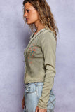 Vintage Wash Ribbed Knit Top