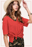 Front Pocket Short Sleeve Top