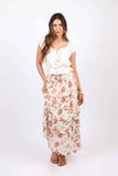 White Floral Ruffle Skirt