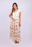 White Floral Ruffle Skirt