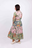 3/4 Sleeve Shirt Dress in Cotton Patchwork
