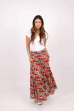 Red Daisy Maxi Skirt