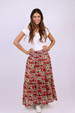 Red Daisy Maxi Skirt