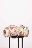 White Floral Upcycled Patchwork Duffel Bag