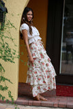 White Floral Ruffle Skirt