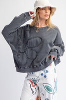 Flower patch terry pullover