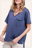 Front Pocket Short Sleeve Top