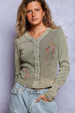 Vintage Wash Ribbed Knit Top