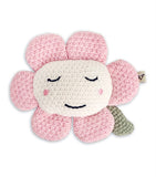 Knit Baby Blanket & Flower Rattle