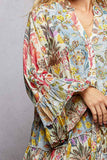 Ruffle Hem Bead Printed Woven Dress/Tunic