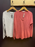 Hacci slub v neck