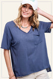 Front Pocket Short Sleeve Top