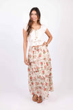 White Floral Ruffle Skirt
