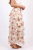 White Floral Ruffle Skirt