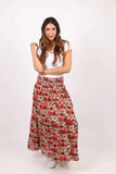 Red Daisy Maxi Skirt