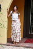 White Floral Ruffle Skirt