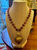 Cornelia Beaded Necklace with Sacred Heart