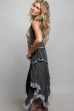 Ruffle Vintage Washed Crochet Vest