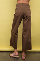 Button Front Twill Pants