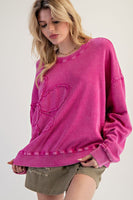 Flower patch terry pullover
