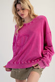 Flower patch terry pullover
