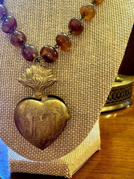 Cornelia Beaded Necklace with Sacred Heart
