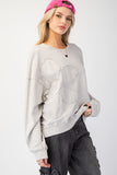 Flower patch terry pullover