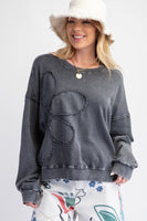Flower patch terry pullover