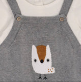 Owl Knit Baby Overall and Onesie Set