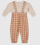 Gingham Overall and Shirt Baby Set