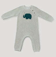Knit Elephant Baby Jumpsuit