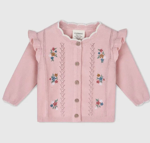 Bouquet Embroidered Baby Cardigan