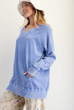 Double V neck pullover
