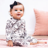 Floral Toile Zipper Romper