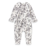 Floral Toile Zipper Romper
