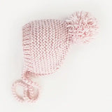 Blush Tie Knit Baby Bonnet
