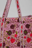 Botanical Velvet Quilted Tote Bag