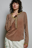 Lace Trim Rib Knit Top