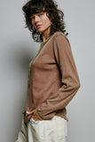 Lace Trim Rib Knit Top