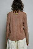Lace Trim Rib Knit Top