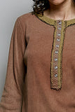 Lace Trim Rib Knit Top