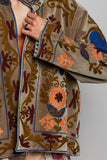 Olive Embroidered Velvet Jacket