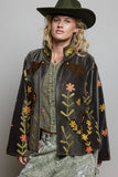 Charcoal Embroidered Velvet Jacket