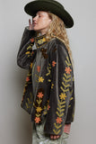 Charcoal Embroidered Velvet Jacket