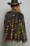 Charcoal Embroidered Velvet Jacket